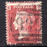 GB QV 1858-79 1d Plate 72, Corner Letters QB, Used - Usati