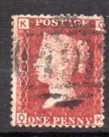 GB QV 1858-79 1d Plate 93, Corner Letters QK, Used - Oblitérés