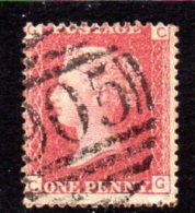 GB QV 1858-79 1d Plate 95, Corner Letters CG, Used - Gebruikt