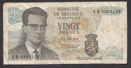 België Belgique Belgium 15 06 1964 20 Francs Atomium Baudouin. 4 D 8393133. - 20 Francs