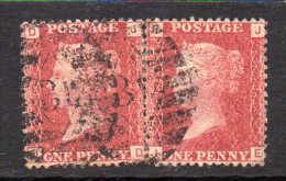 GB QV 1858-79 1d Plate 95, Corner Letters JD/JE Pair, Used - Used Stamps