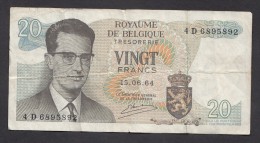 België Belgique Belgium 15 06 1964 20 Francs Atomium Baudouin. 4 D 6895892. - 20 Francs