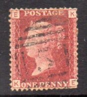 GB QV 1858-79 1d Plate 97, Corner Letters KE, Used - Gebraucht