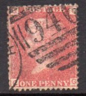 GB QV 1858-79 1d Plate 120, Corner Letters CG, Used - Used Stamps