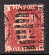 GB QV 1858-79 1d Plate 120, Corner Letters FK, Used - Gebraucht