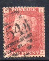 GB QV 1858-79 1d Plate 130, Corner Letters BH, Used - Used Stamps