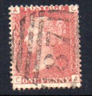 GB QV 1858-79 1d Plate 130, Corner Letters CA, Used - Used Stamps