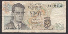 België Belgique Belgium 15 06 1964 20 Francs Atomium Baudouin. 4 D 0182412 - 20 Francos