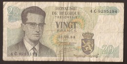 België Belgique Belgium 15 06 1964 20 Francs Atomium Baudouin. 4 C 9285194 - 20 Francos