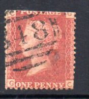 GB QV 1858-79 1d Plate 141, Corner Letters GC, Used - Used Stamps