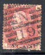 GB QV 1858-79 1d Plate 144, Corner Letters LE, Used - Gebraucht