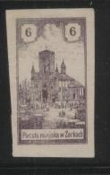 POLAND 1918 ZARKI LOCAL PROVISIONALS 3RD SERIES 6H BROWN-VIOLET IMPERF FORGERY NG - Unused Stamps