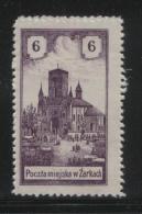 POLAND 1918 ZARKI LOCAL PROVISIONALS 3RD SERIES 6H BROWN-VIOLET PERF FORGERY HM (*) - Nuovi