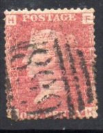 GB QV 1858-79 1d Plate 184, Corner Letters FH, Used - Used Stamps