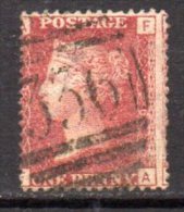 GB QV 1858-79 1d Plate 196, Corner Letters AF, Used - Usati