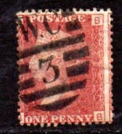 GB QV 1858-79 1d Plate 202, Corner Letters BB, Used - Oblitérés