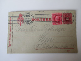 Schweden 1906 Kartenbrief Mit Zusatzfrankatur Nach Österreich. Stockholm-Wien - Brieven En Documenten