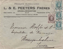 BELGIEN 1923 - 4 Fach Frankierung Auf Brief Von Brüssel In Die Schweiz - Privées & Locales [PR & LO]