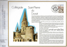 Feuillet Tirage Limité CEF 416 Collégiale Saint Pierre Du Dorat - Cartas & Documentos