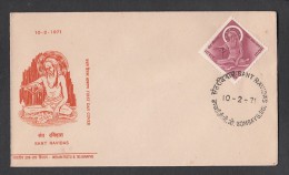 INDIA, 1971,  FDC, Sant Ravidas, Saint, Religion, Hindu, Saint And Reformer,  Bombay  Cancellation - Briefe U. Dokumente