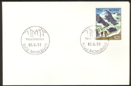 NORWAY «Trollveggen» 1988 (Europe's Highest Vertical Mountain Wall 1.700 Meters). Season Postmark - Parachutisme