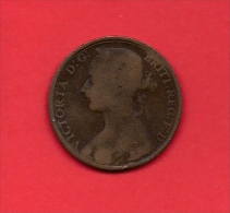 UK, Circulated Coin VF, 1894, 1 Penny, Young Victoria, Bronze, C1952 - D. 1 Penny