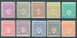 FRANCE - 1944 - MH/* - ARC DE TRIOMPHE -  Yv 620-629 - Lot 9791 - 1944-45 Arc Of Triomphe