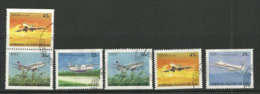 Série Oblitérée Avions Survolant Les îles:Air Nauru,Air Marshall,Continental,etc. Yv.PA.17a/20a + 18b. Venant Du  Carnet - Marshall Islands