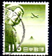 JAPAN 1953 Air. - Great Buddha, Kamakura  - 115y. - Olive   FU - Airmail