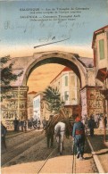 GRECE . SALONIQUE . Arc De Triomphe De Constantin, (Bas Côtés Sculptés époque Romaine ) Rails Du Tramway - Greece
