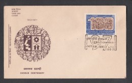 INDIA, 1971,  FDC,  Census Cent., Population, Measurement, Indians, Bombay  Cancellation - Briefe U. Dokumente