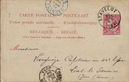 INTERO BELGIO BELGIUM 10 C 1892 STATIONERY GANZSACHE STAVELOT To FRANCE REPONSE - Sonstige & Ohne Zuordnung