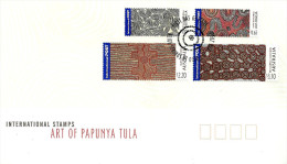 AUSTRALIA  FDC ABORIGINAL ART OF PAPUNYA TULA SET OF 4 STAMPS FV$8.25 DATED 08-03-2003 CTO SG? READ DESCRIPTION !! - Cartas & Documentos