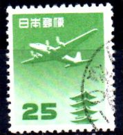 JAPAN 1952 Air Douglas DC-4 Airliner Over Horyuji Pagoda - 25y. - Green   FU - Airmail