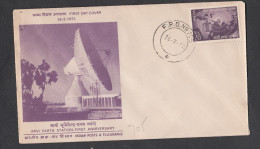 INDIA, 1972, FDC,  FPO 705, Arvi Satellite Earth Station, Space, Technology, , Map, Radar, Antenna, FPO 705  Cancel - Storia Postale