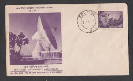 INDIA, 1972, FDC,FPO 715,  Arvi Satellite Earth Station, Space, Technology, , Map, Radar, Antenna, FPO 715  Cancel - Covers & Documents