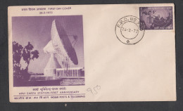 INDIA, 1972, FDC, FPO 950, Arvi Satellite Earth Station, Space, Technology, , Map, Radar, Antenna, FPO 950  Cancel - Lettres & Documents