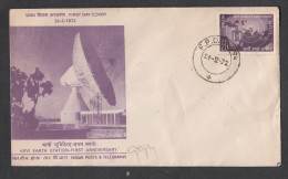 INDIA, 1972, FDC, FPO 994  Arvi Satellite Earth Station, Space, Technology, , Map, Radar, Antenna, FPO 994  Cancel - Storia Postale
