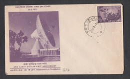 INDIA, 1972, FDC,  FPO 1646  Arvi Satellite Earth Station, Space, Technology, , Map, Radar, Antenna, - Lettres & Documents