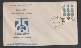 INDIA, 1972, FDC, I.S.I. Indian Standards Institute, Measurement, Geometry Designs, Mathematics, FPO 1607  Cancellation - Briefe U. Dokumente