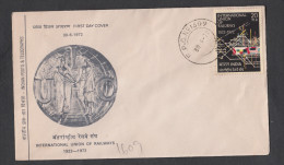 INDIA, 1972, FDC,  International Union Of Railways, U.I.C., Train Signal Box, Science, Technology, FPO 1609 Cancellation - Briefe U. Dokumente