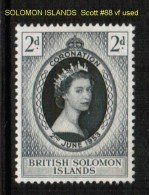 SOLOMON ISLANDS   Scott  # 88 VF USED - Salomonen (...-1978)