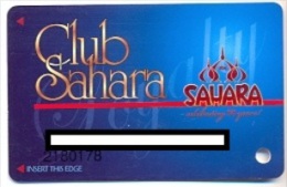 Sahara Casino, Las Vegas  Older Used Slot Or Players Card, Sahara-3 - Cartes De Casino