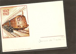 1947 Cent Ans De Chemin De Fer UPG . Journee Du Timbre Geneve Carte Neuve - Ferrovie