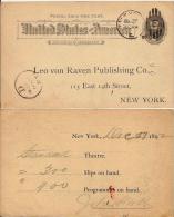 STATI UNITI UNITED STATES STATIONERY 1 C 1892 NEW YORK - ...-1900