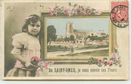 DEP 62 SAINT OMER JE VOUS ENVOIE CES FLEURS DE... PETITE FILLE FLEURS UNE VUE - Saint Omer