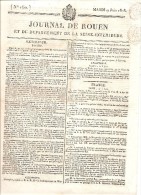 ROUEN JOURNAL DE ROUEN DU  9 JUIN 1818 THEATRE DES ARTS ...COMPLET 4 PAGES - 1800 - 1849