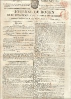 ROUEN JOURNAL DE ROUEN DU 7 AOUT 1822 COMPLET 4 PAGES - 1800 - 1849