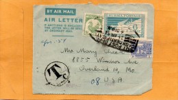 Myanmar  Burma Old Card Mailed To USA Postage Due - Myanmar (Birma 1948-...)