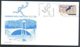 USA Olympic Games 1980 Lake Placid: Torch Relay Cancellation; Opening Ceremony Cachet ; Ski Jumping Olympic Stamp - Hiver 1980: Lake Placid